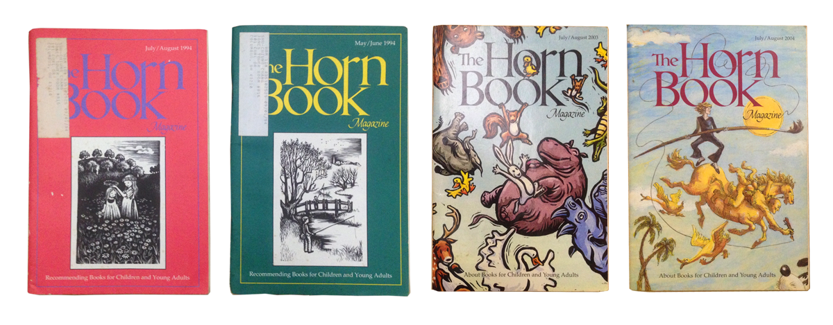 1994年、2003年、2004年出版的《Horn Book》。（張淑瓊提供）