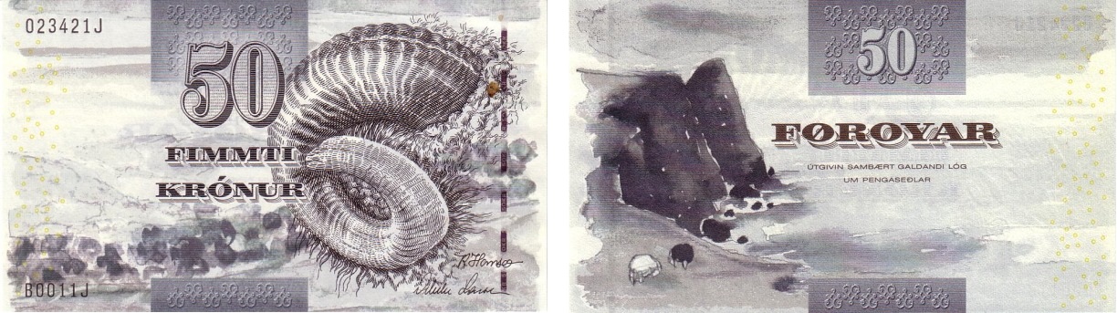 法羅群島於2002年發行的50克朗紙鈔