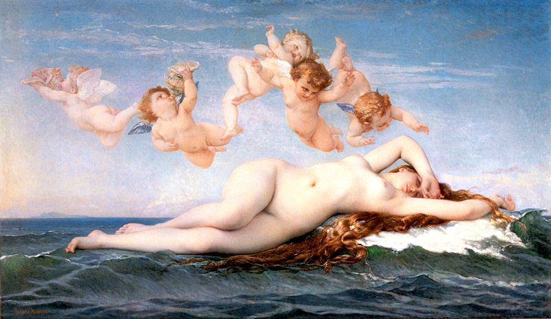 法蘭西學院藝術代表人卡巴內爾（Alexandre Cabanel）1863年作品《海邊誕生的維納斯》（The Birth of Venice）