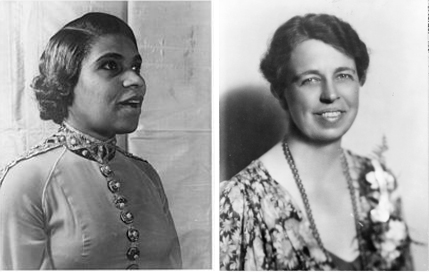黑人歌唱家瑪麗安．安德森（左）與第一夫人愛蓮娜．羅斯福（右）都是人權運動的重要推手