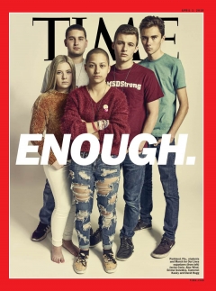 2018年2月佛羅里達的道格拉斯中學槍擊案發生後，倖存學生發起「為我們生命遊行」（March For Our Lives）以及網路串連活動，並登上4月時代雜誌封面。後來並演變成「#Enough! Na