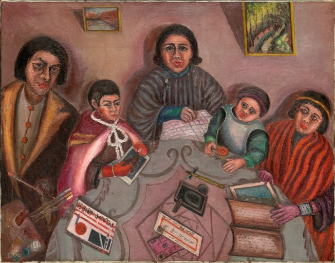 陳澄波畫作《我的家庭》。（陳澄波文化基金會提供）
