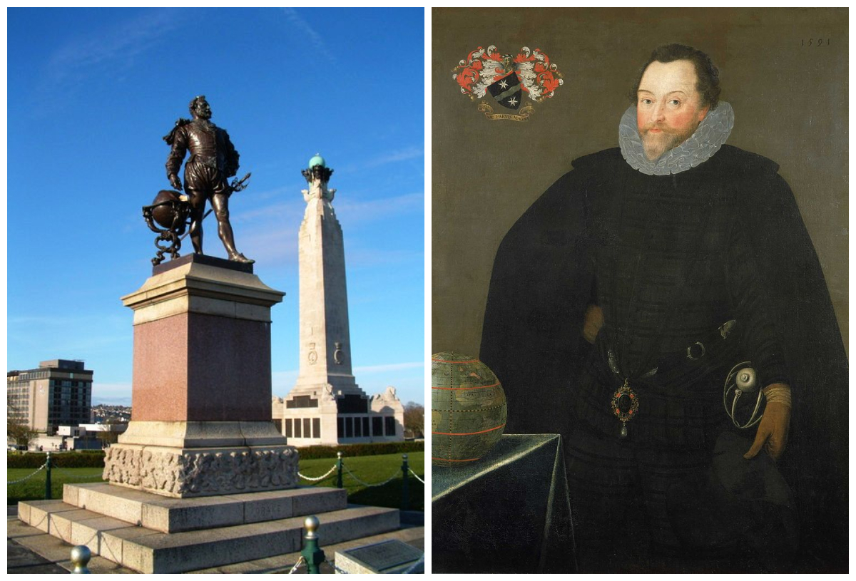 德瑞克爵士（Sir Francis Drake，1540-1596），英國著名的私掠船長、探險家和航海家，據知他是第二位在麥哲倫之後完成環球航海的探險家。