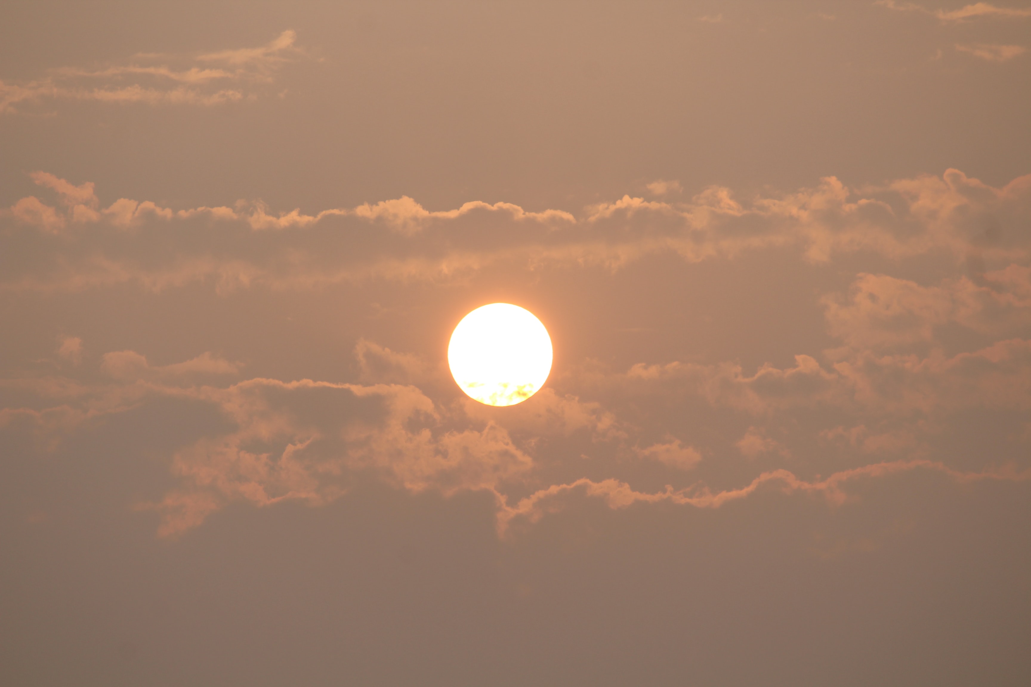 「太陽再過一小時就要落下，像顆血淋淋的雞蛋在雷暴雲頂端；陽光已轉為銅色；看了感覺不祥，聞了有硫磺味。」（圖片來源／Photo by Tanishq Tiwari on Unsplash）