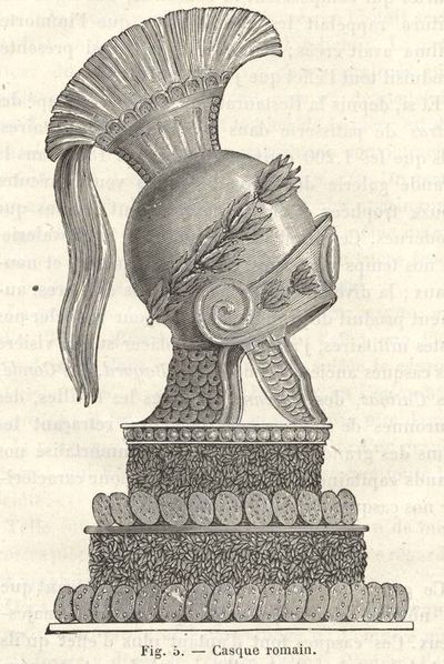 卡漢姆曾為無數宴會與婚禮製作大型糕點裝置，他自述圖中的這個「羅馬風頭盔」因為氣勢恢弘、外型優雅，是他最喜歡的一個作品。（圖片來源：Gallica|BnF）
