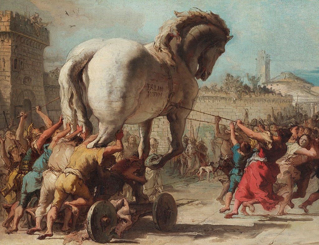 《The Procession of the Trojan Horse in Troy》，Domenico Tiepolo （1773），來源：維基百科