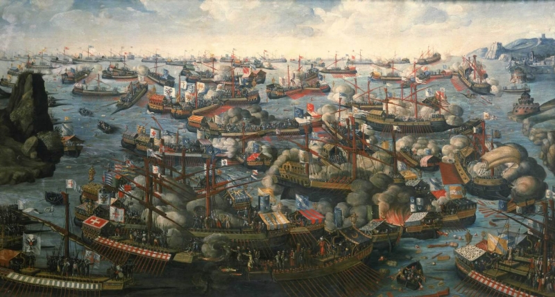 1571年勒班陀戰役，這場戰役阻止鄂圖曼帝國稱霸地中海的野心