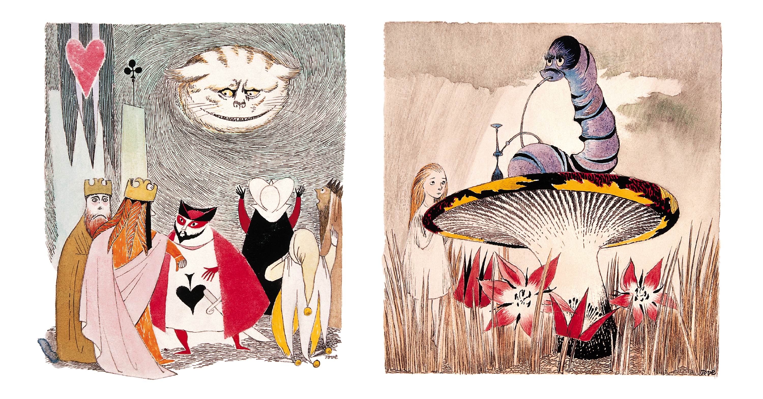 「姆米」的作者朵貝‧楊笙繪製的《愛麗絲夢遊仙境》再創繪本經典。 © Tove Jansson  圖／小麥田出版提供