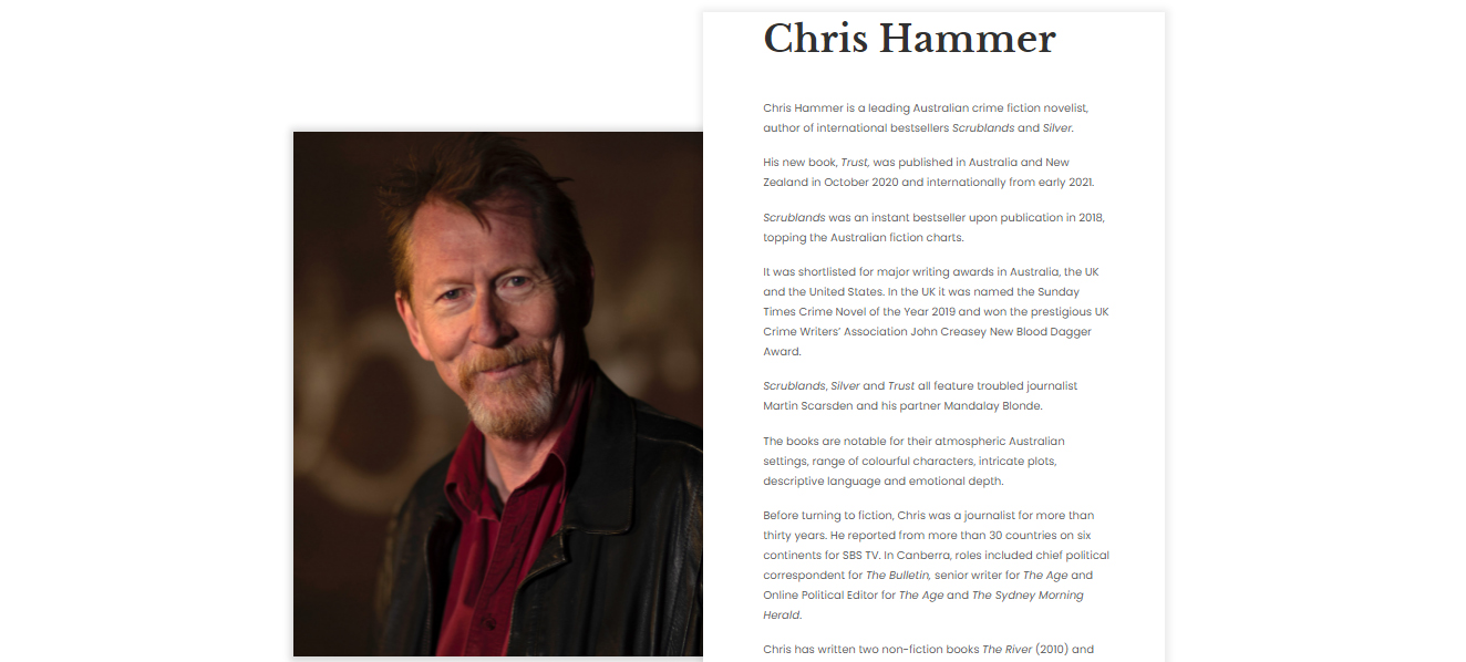 作者克里斯．漢沃（Chris Hammer）（圖片來源/作者官網）