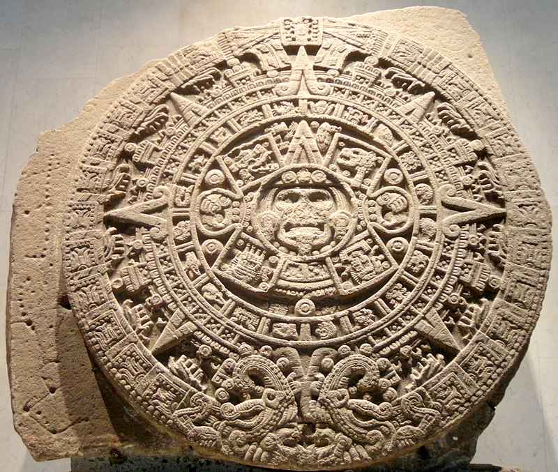 阿茲特克的太陽石（日曆石），墨西哥城國立人類學博物館藏。（圖片來源/wiki）
